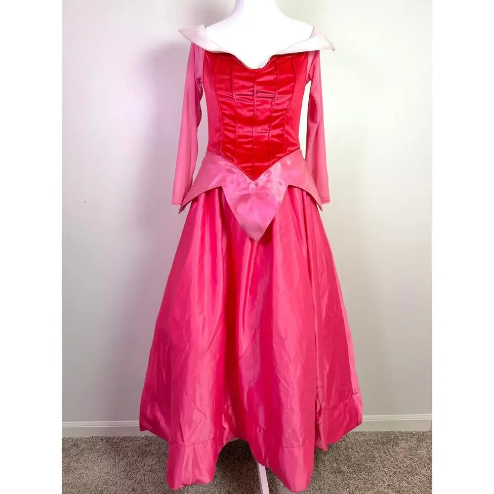 Disney Sleeping Beauty Princess Aurora Dress Adult Costume Medium Pink Cosplay - Picture 2 of 13